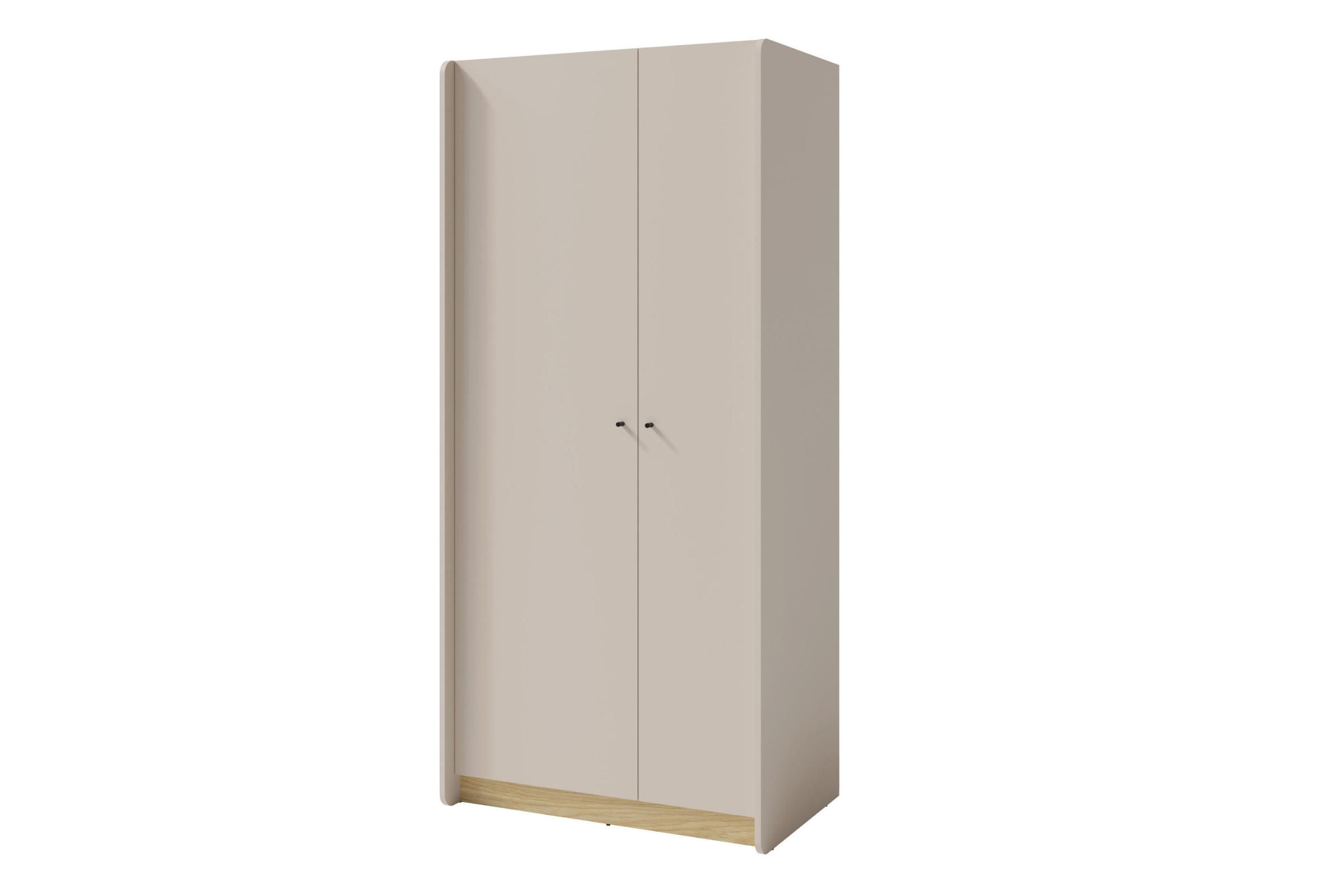 KINDERKLEIDERSCHRANK ALBI 03 zweitürig 90/50/195 in Sandbeige / Geölte Eiche - Eichefarben/Beige, Holzwerkstoff (90/195/52cm) - Deine Möbel 24