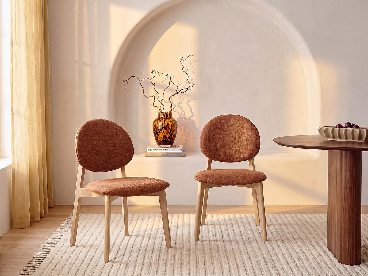 STUHL - 52 cm x 57 cm - holz - terracotta Marleni - Terracotta, Holz/Holzwerkstoff (52/85/57cm) - Vente-Unique
