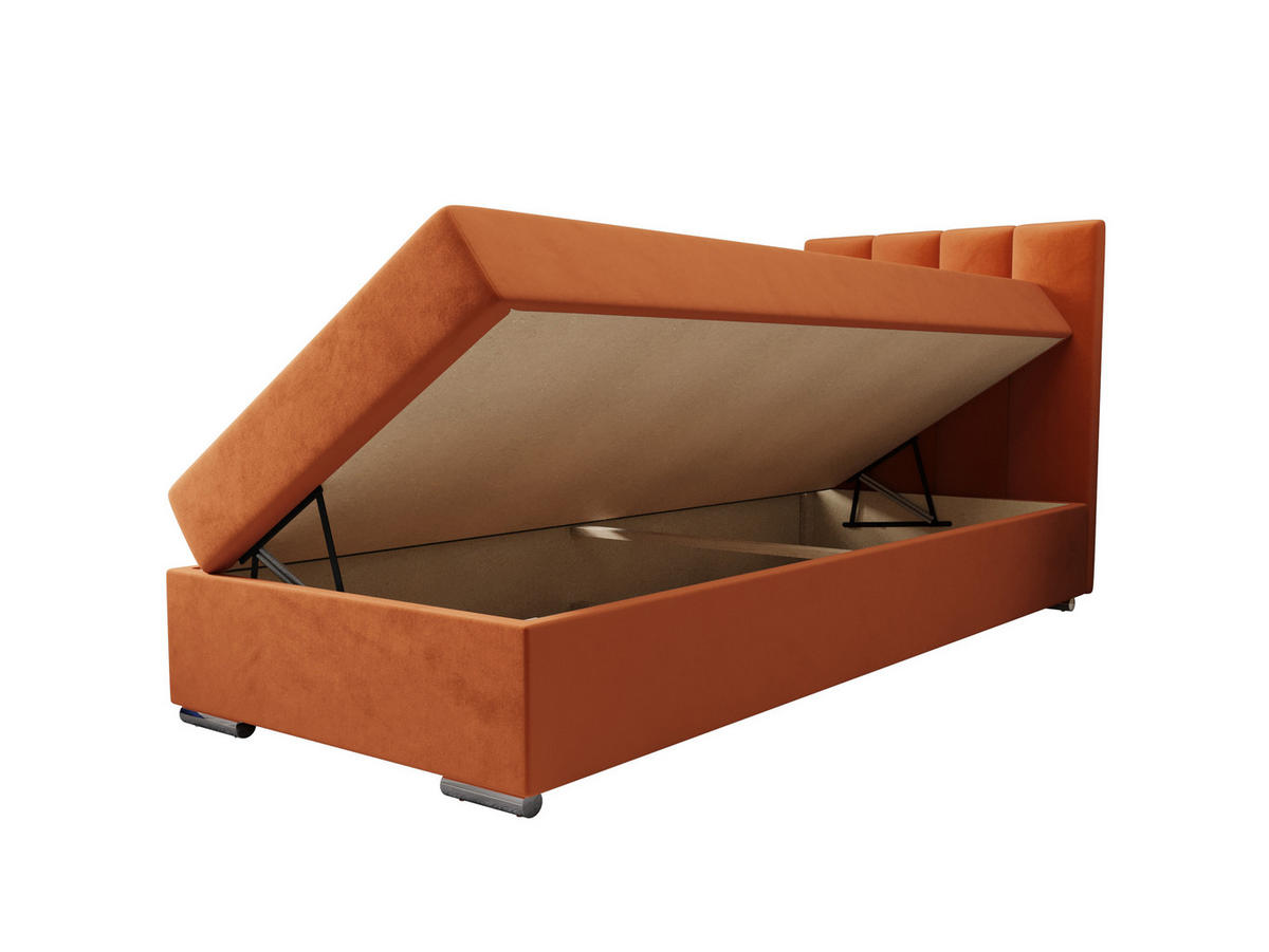 BOXBETT ZILANO 2 mit Matratze H3 und Topper 80x200 Itaka 1 - Braun, Holz/Textil (80/200cm) - Bedante