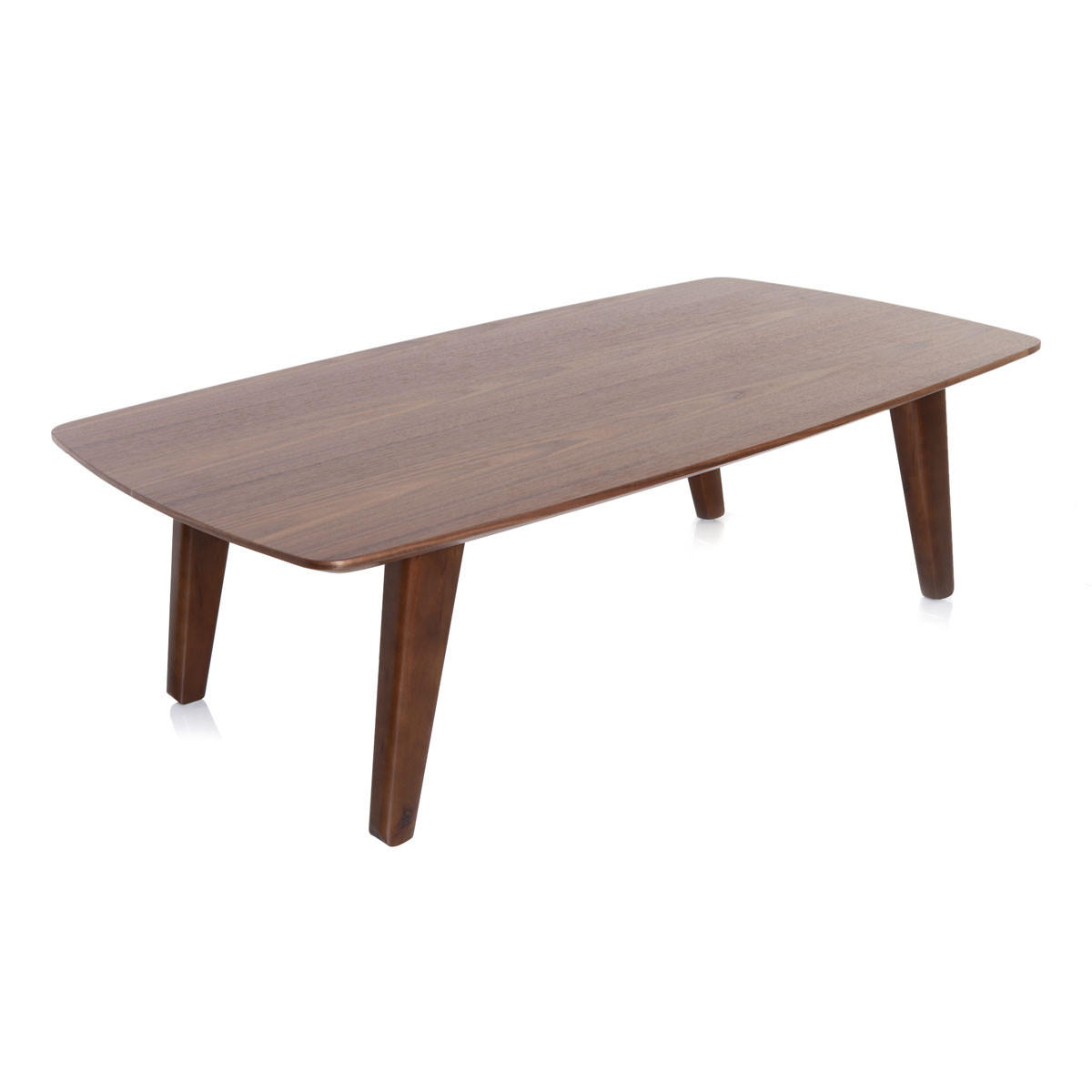 COUCHTISCH Nussbaum FIFTIES - Walnussfarben, Holz (120/68/37cm) - Miliboo