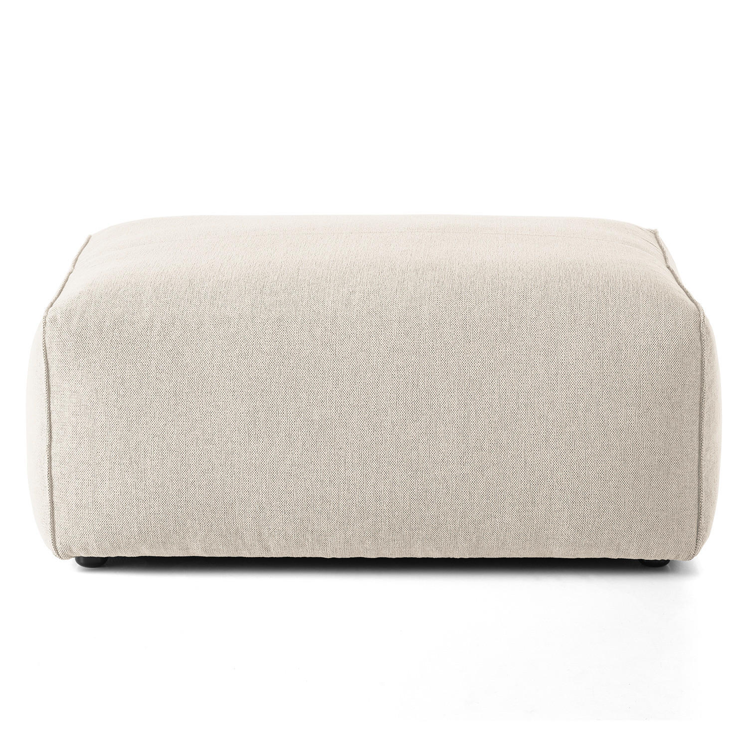 POLSTERHOCKER - Beige/Schwarz, Kunststoff/Textil (81/38/100cm) - home24