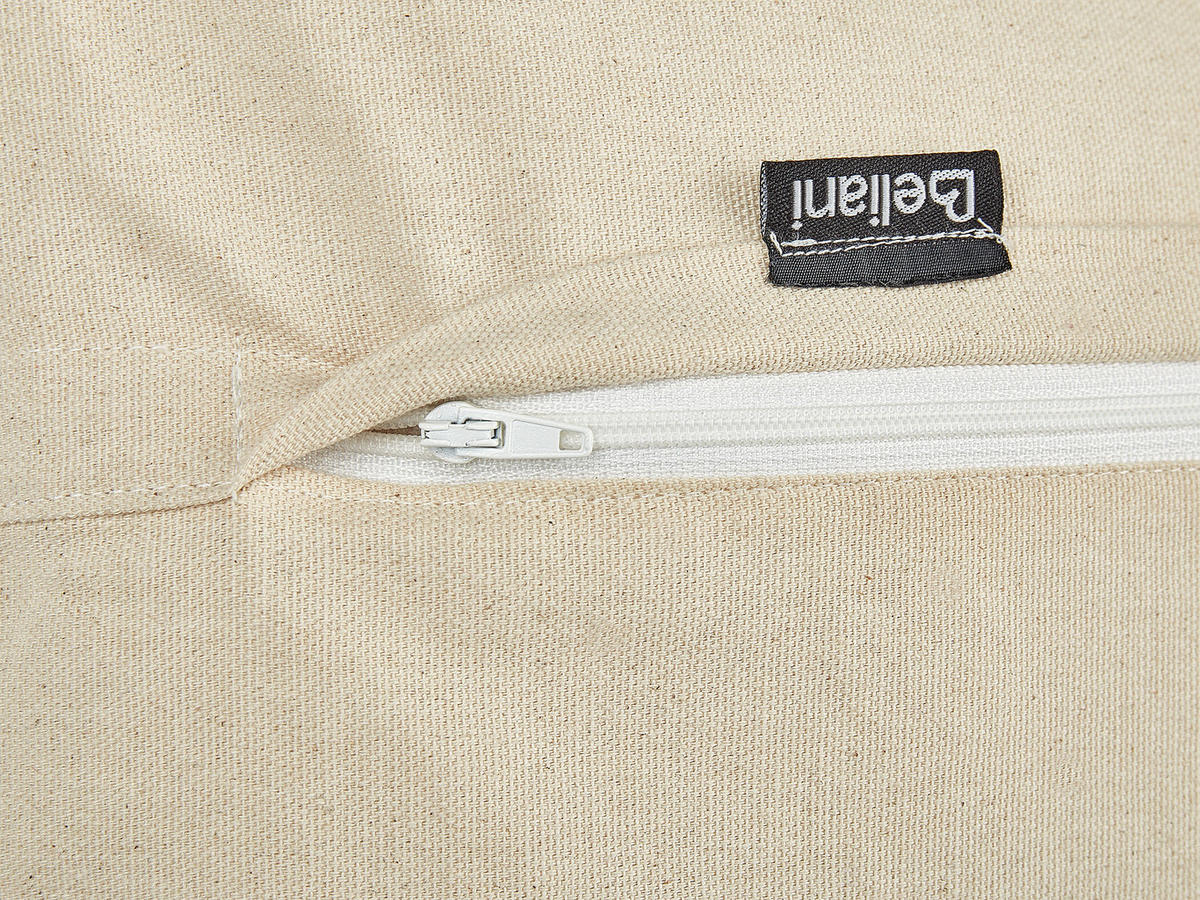 DEKOKISSEN 2er-Set Beige 45/45 cm Rosemary - Beige/Grau, Naturmaterialien (45/45cm) - Beliani