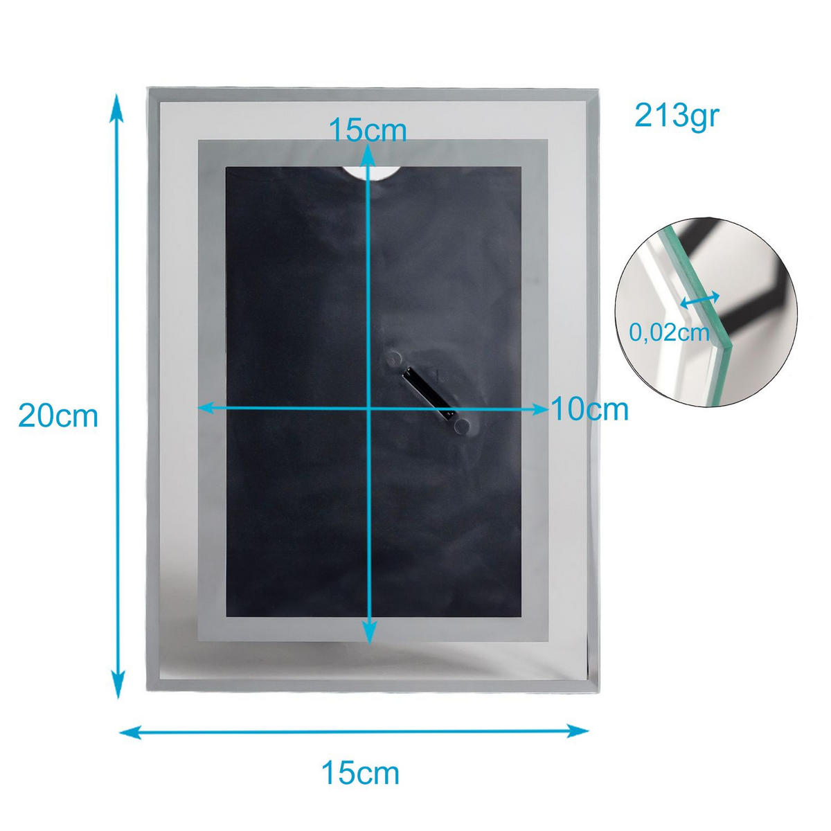 BILDERRAHMEN aus Glas - Silberfarben, Glas (15/20/0.2cm) - Intirilife