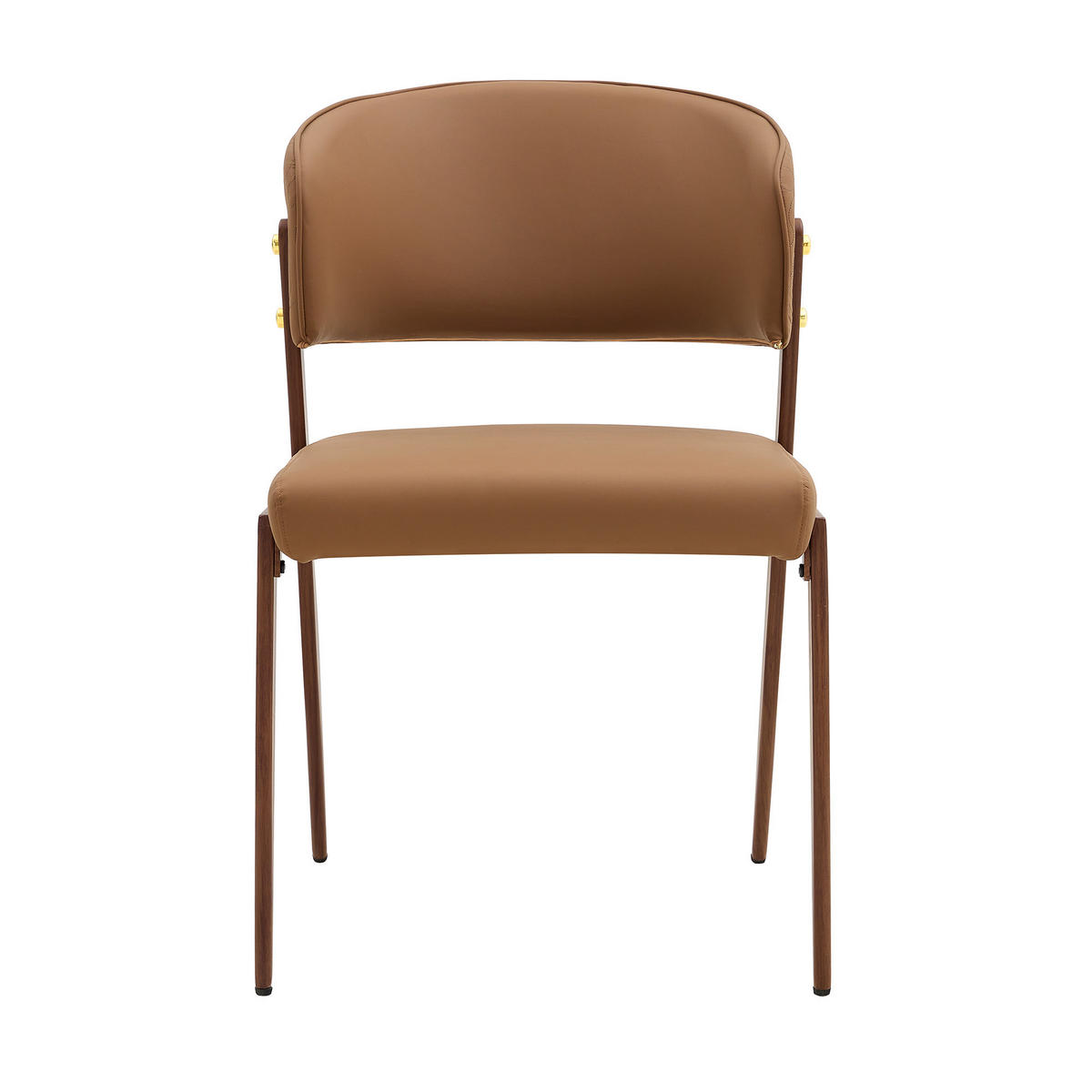 STUHL-SET DE-36689 2 Stück mit Kunstlederbezug und Metallgestell Braun - Braun, Metall (49/78/51cm) - ComfortXL