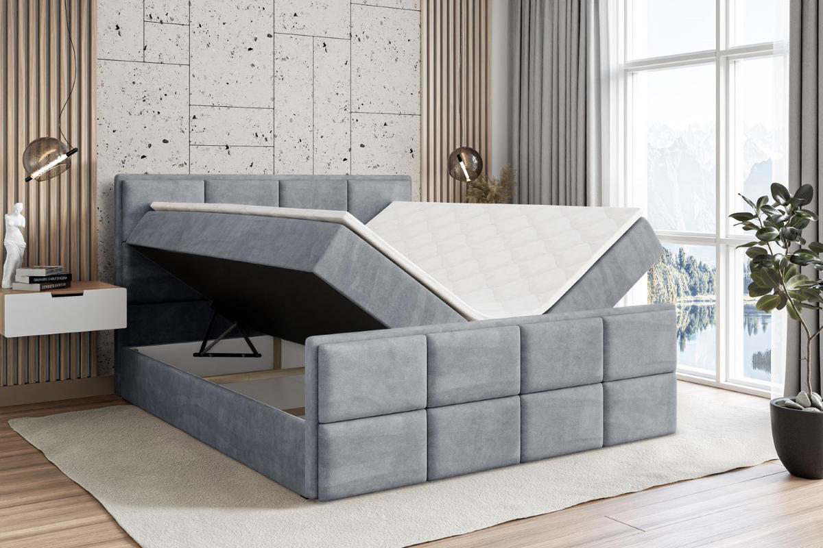 BOXBETT NOVA-Z - 160 x 200 - H3 - Grau - Grau, Holzwerkstoff (160/200cm) - ALTDECOR