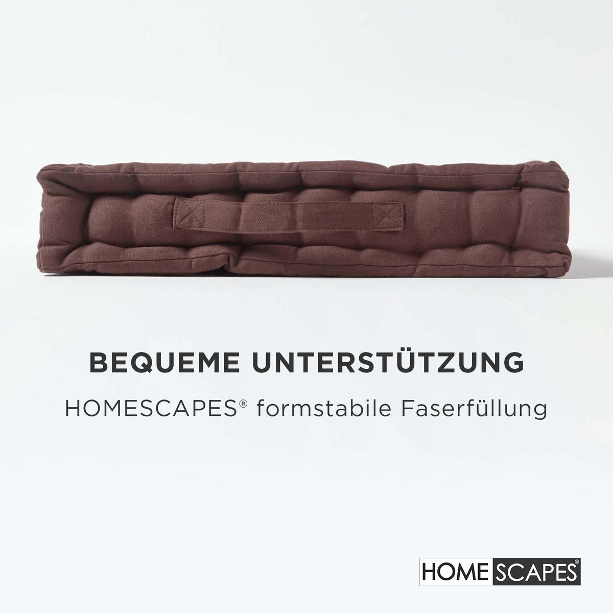 SITZKISSEN braun 50/50/10 cm – Bodenkissen unifarben - Braun, Textil (50/50/10cm) - Homescapes