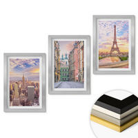 WANDBILDER 3er Set - 20x30 cm Silberner Rahmen - Städte New York Paris Dämmerung - Silberfarben, Kunststoff (20/30cm) - ArtPrintCave