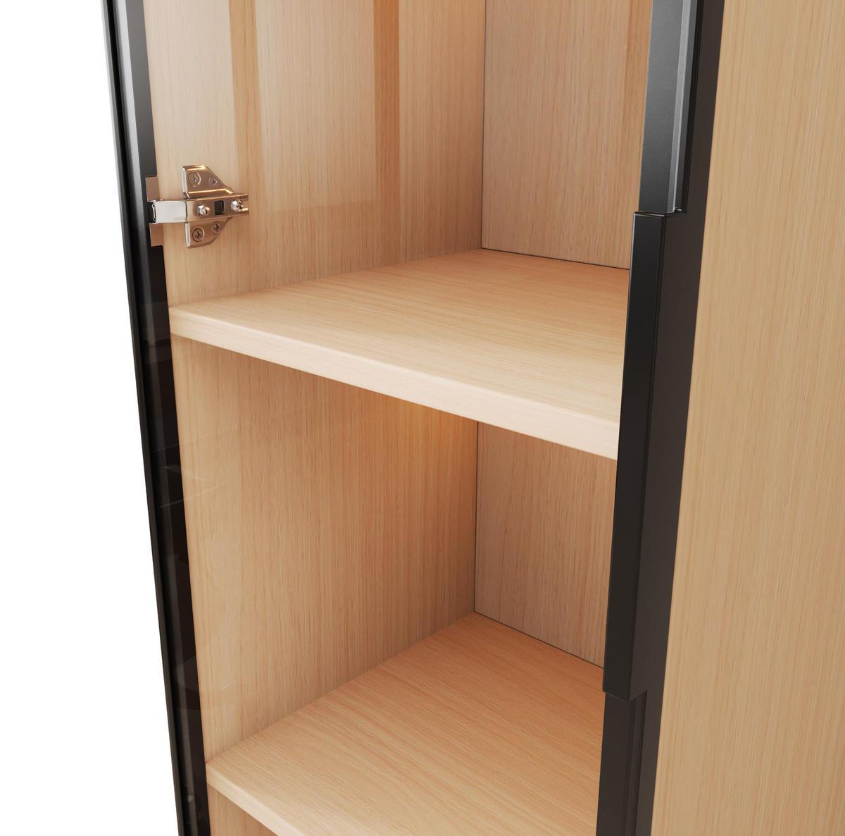 VITRINE 40/40/165 cm aus MDF mit LED-Beleuchtung und Sanftschluss-Scharnieren Eichefarben - Eichefarben, Holzwerkstoff (40/165/40cm) - Modenvie