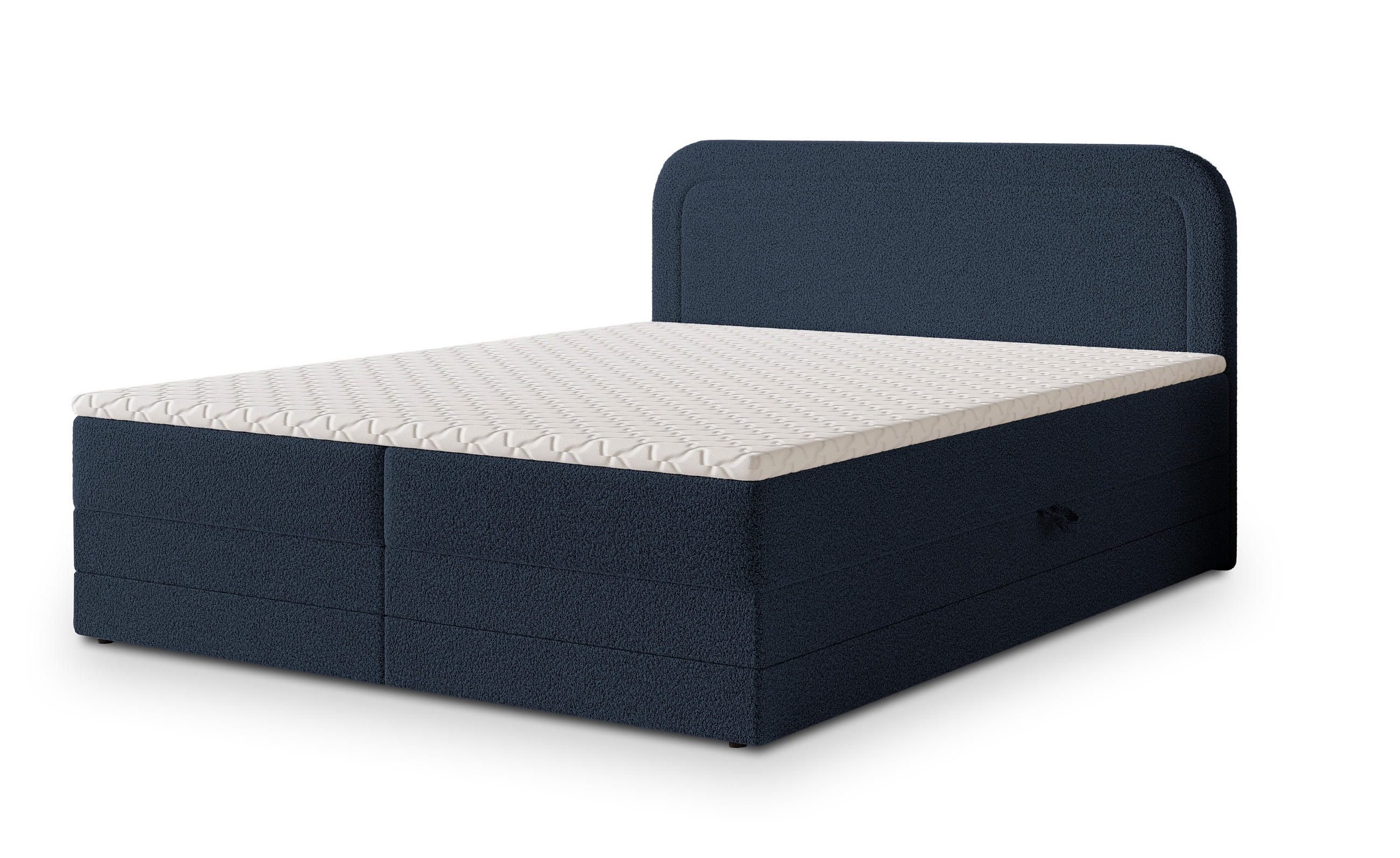 BOXBETT ARMEL 160x200 cm mit Matratze und Topper - Blau - Blau, Holz (160/200cm) - MASSENO