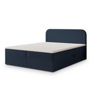 BOXBETT ARMEL 160x200 cm mit Matratze und Topper - Blau - Blau, Holz (160/200cm) - MASSENO