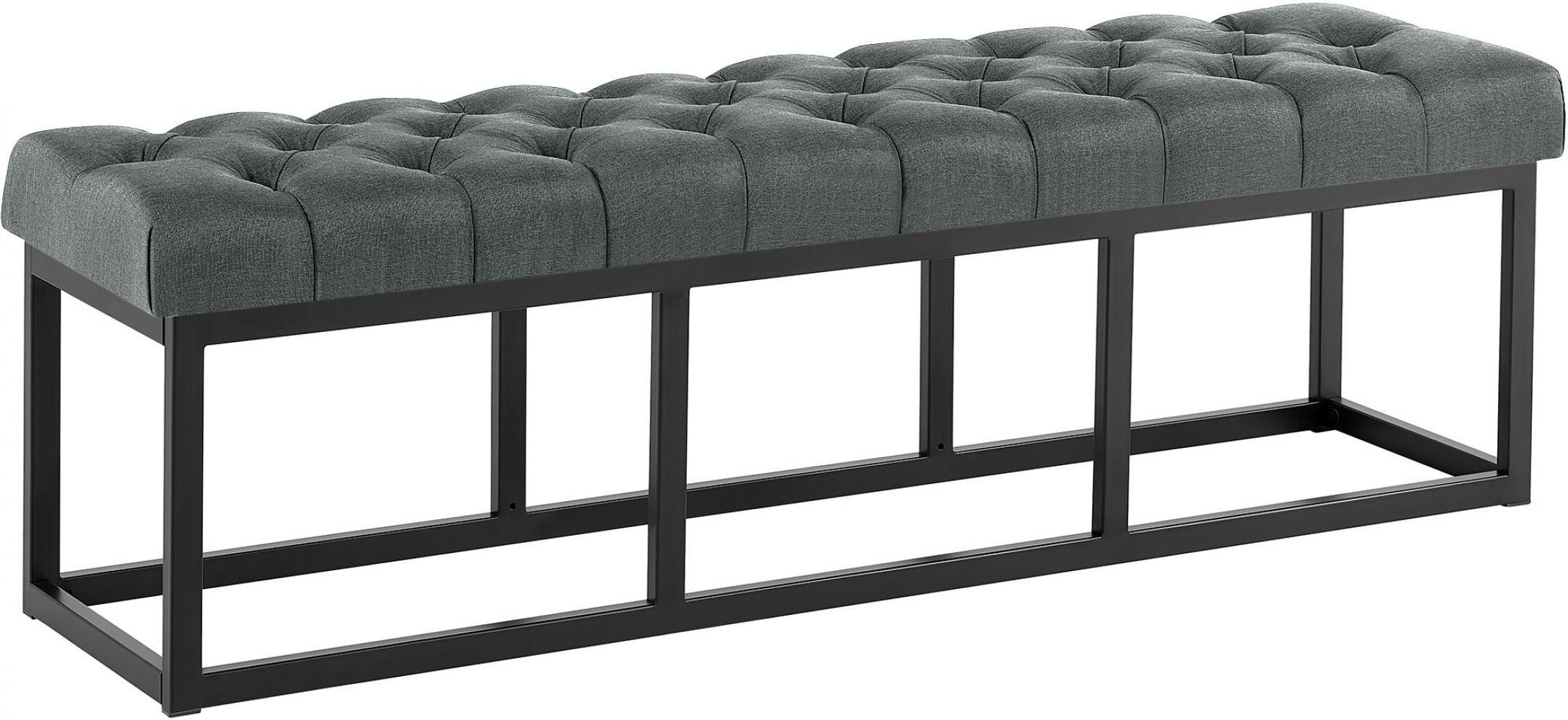 SITZBANK 150/38 cm Stoff Dunkelgrau - Dunkelgrau/Schwarz, Textil/Metall (150/46/38cm) - CLP