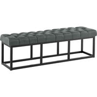 SITZBANK 150/38 cm Stoff Dunkelgrau - Dunkelgrau/Schwarz, Textil/Metall (150/46/38cm) - CLP