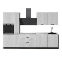 KUCHYNKA Fame-Line, Biely vidiecky dom/antracitová, 310 cm, AP Marble - biela/antracitová, kompozitné drevo (310/206.8/60cm) - Vicco