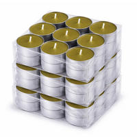 TEELICHT mit Duft - Kiefer - 54er Pack - Dunkelgrün, Naturmaterialien (4/1.5/4cm) - HS Candle