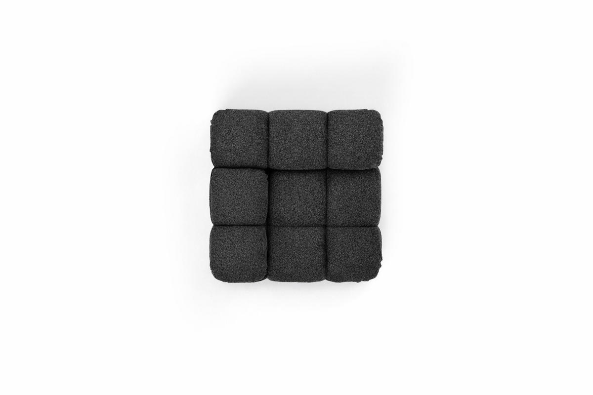 ECKMODUL, Für Modulares System, Stoff Abriamo, Graphit, Selia - Dunkelgrau, Holz (95/70/95cm) - Kaiser Möbel