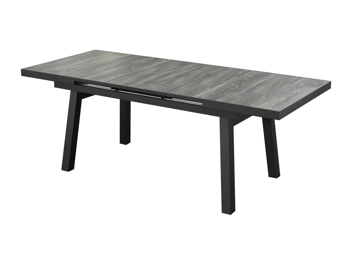 DINING-SET Sydney 4 Anthrazit/Holzoptik ausziehbar 4-teilig - Grau, Naturmaterialien - bellavista - Home & Garden