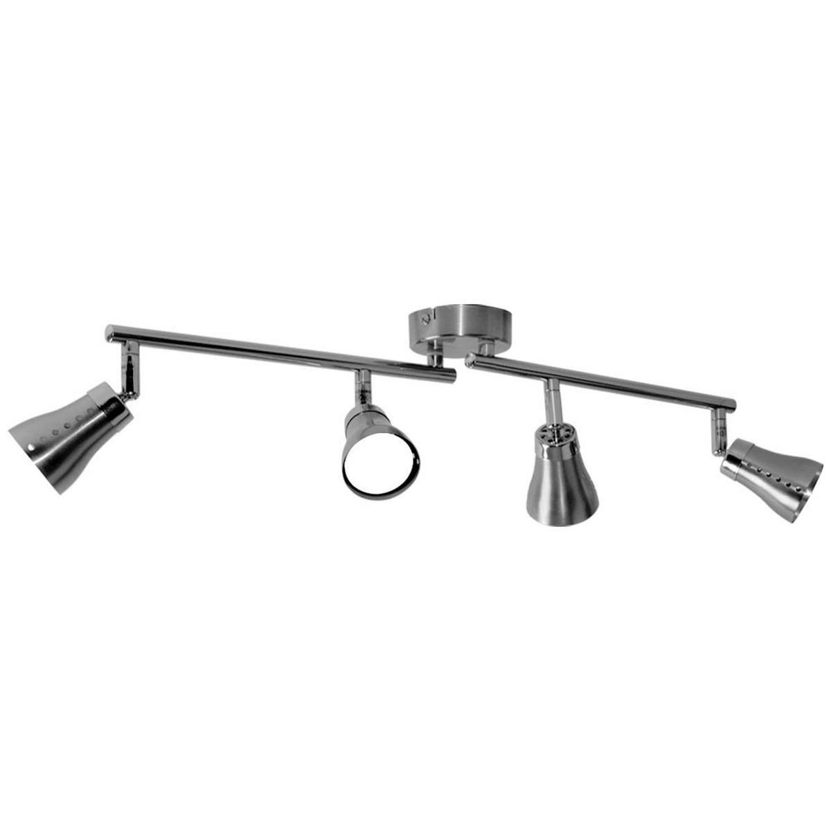 LED DECKENLEUCHTE GROSETTO Silber matt - Silberfarben, Metall (62.5/8/16cm) - Globo Lighting
