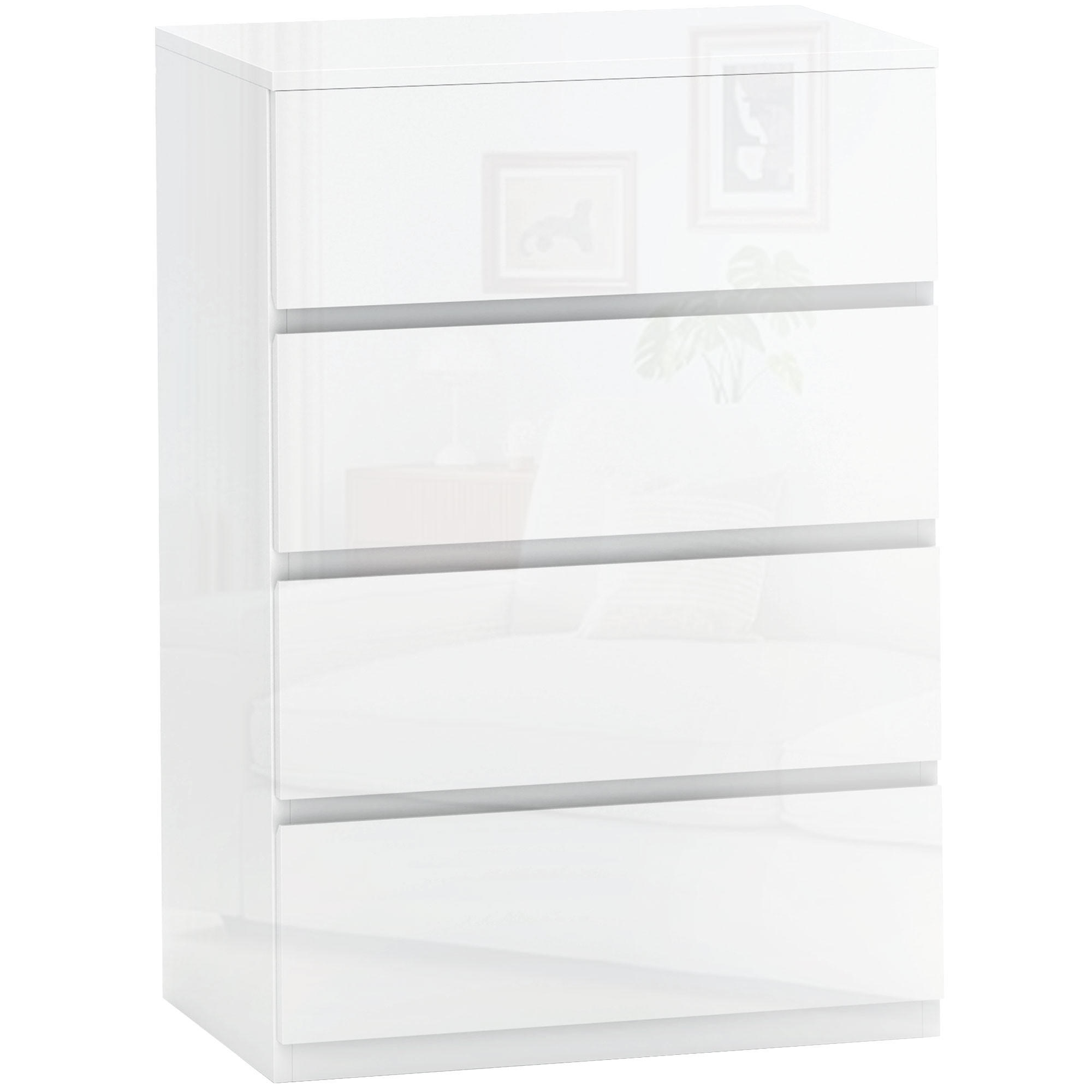 NACHTTISCH Glänzend weiß 1 Stück - Weiß, Kunststoff (55/80/33cm) - GiPP