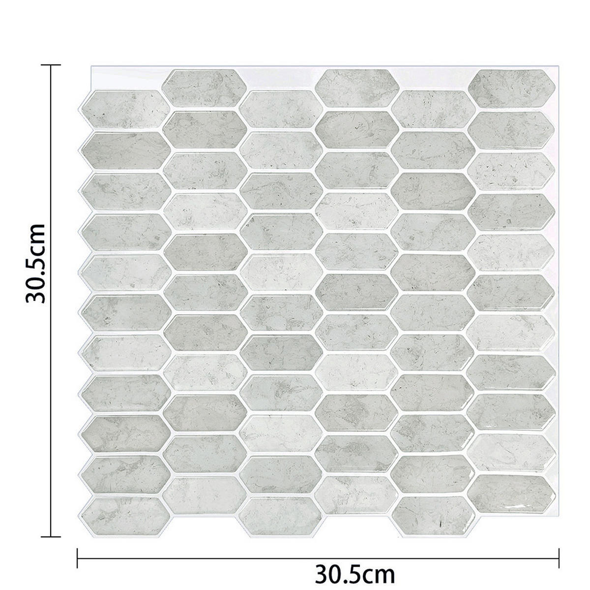 FLIESENAUFKLEBER 1 Stück 30,5 x 30,5 cm Selbstklebende Fliesen - Pera Beige - Ecru/Beige, Kunststoff (30.5/0.12/30.5cm) - Mazovia