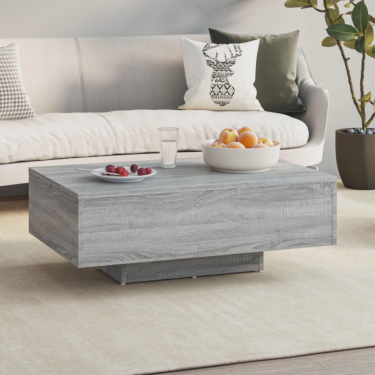 COUCHTISCH Grau Sonoma 85x55x31 cm Holzwerkstoff - Grau, Holzwerkstoff (85/55/31cm) - furnicato