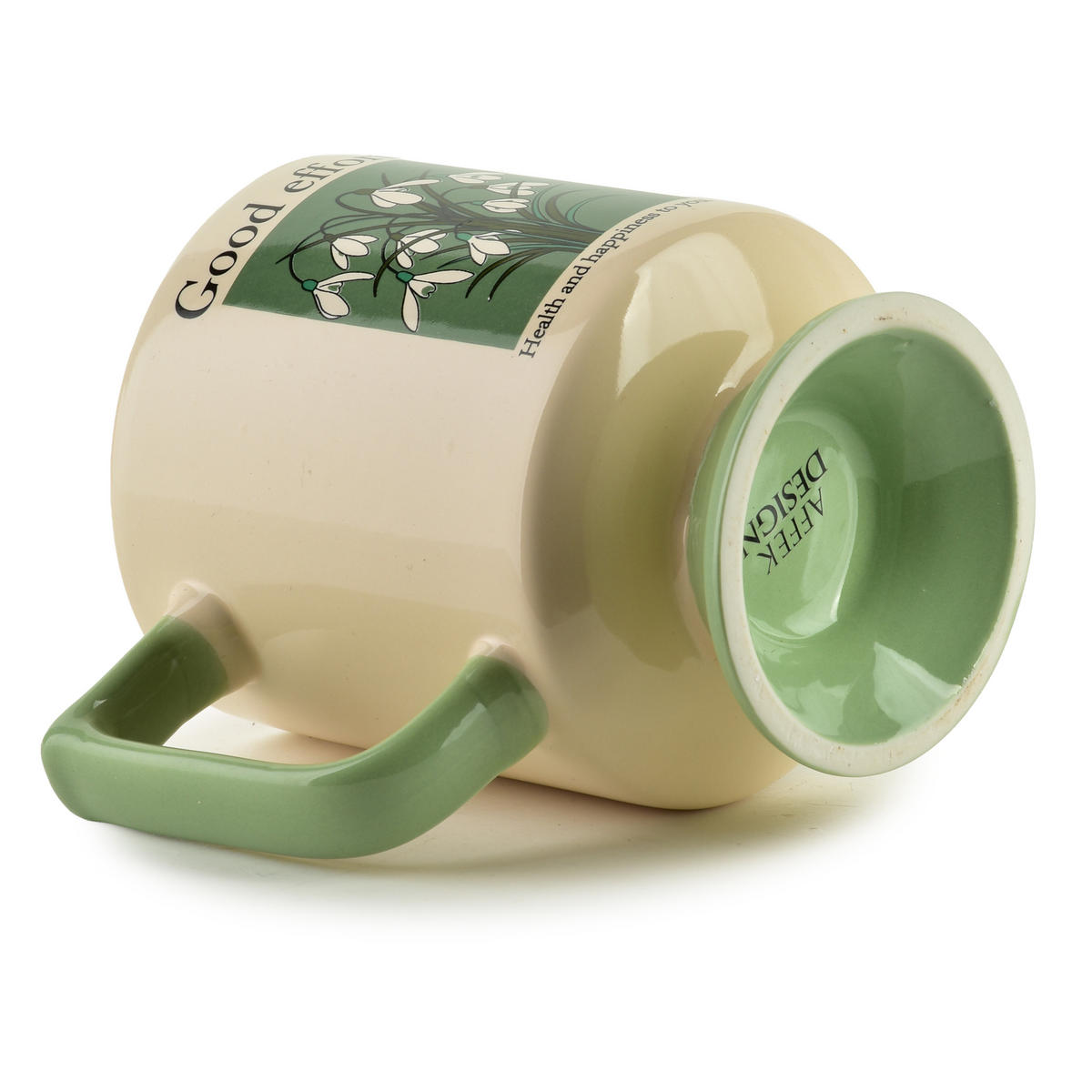 BECHER Rejka Grün 8/11.5/10.5 cm Porzellan - Grün, Keramik (0.3L) - Mondex