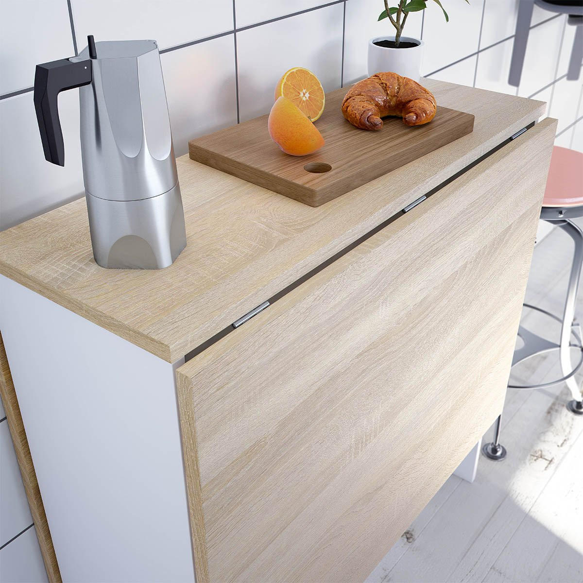 KLAPPTISCH Fly 31/77/78 cm - Weiß, Holzwerkstoff (77/31/78cm) - Calicosy