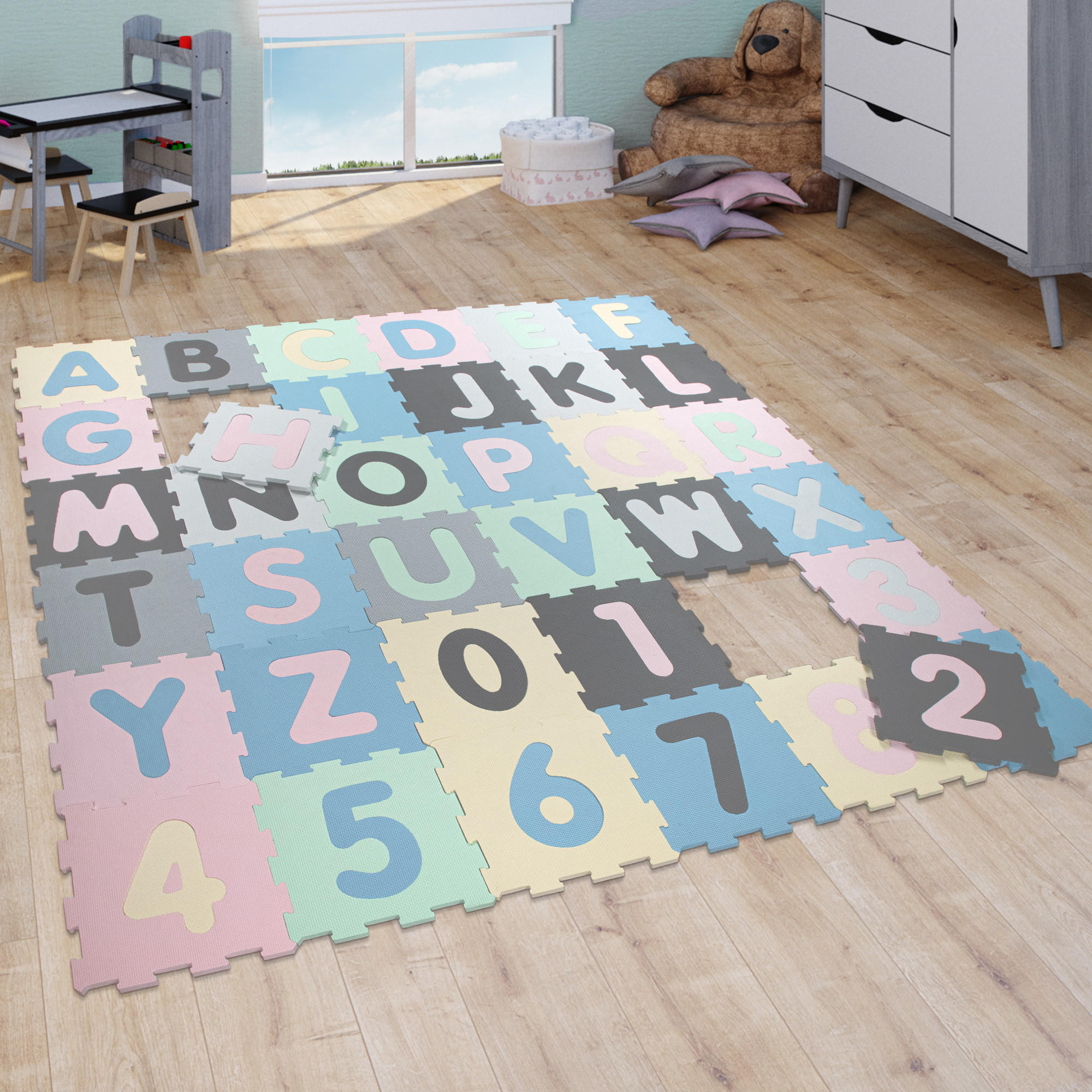 KINDERTEPPICH 32/32 cm Puzzlematte 600 - Multicolor, Textil (32/32cm) - Paco Home