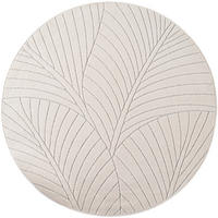 TEPPICH Outdoor, Fußbodenheizung-geeignet, mit Blattmotiv, ENGADIN in Creme, Ø 200 cm - Creme, Textil (200/200cm) - KADIMA DESIGN