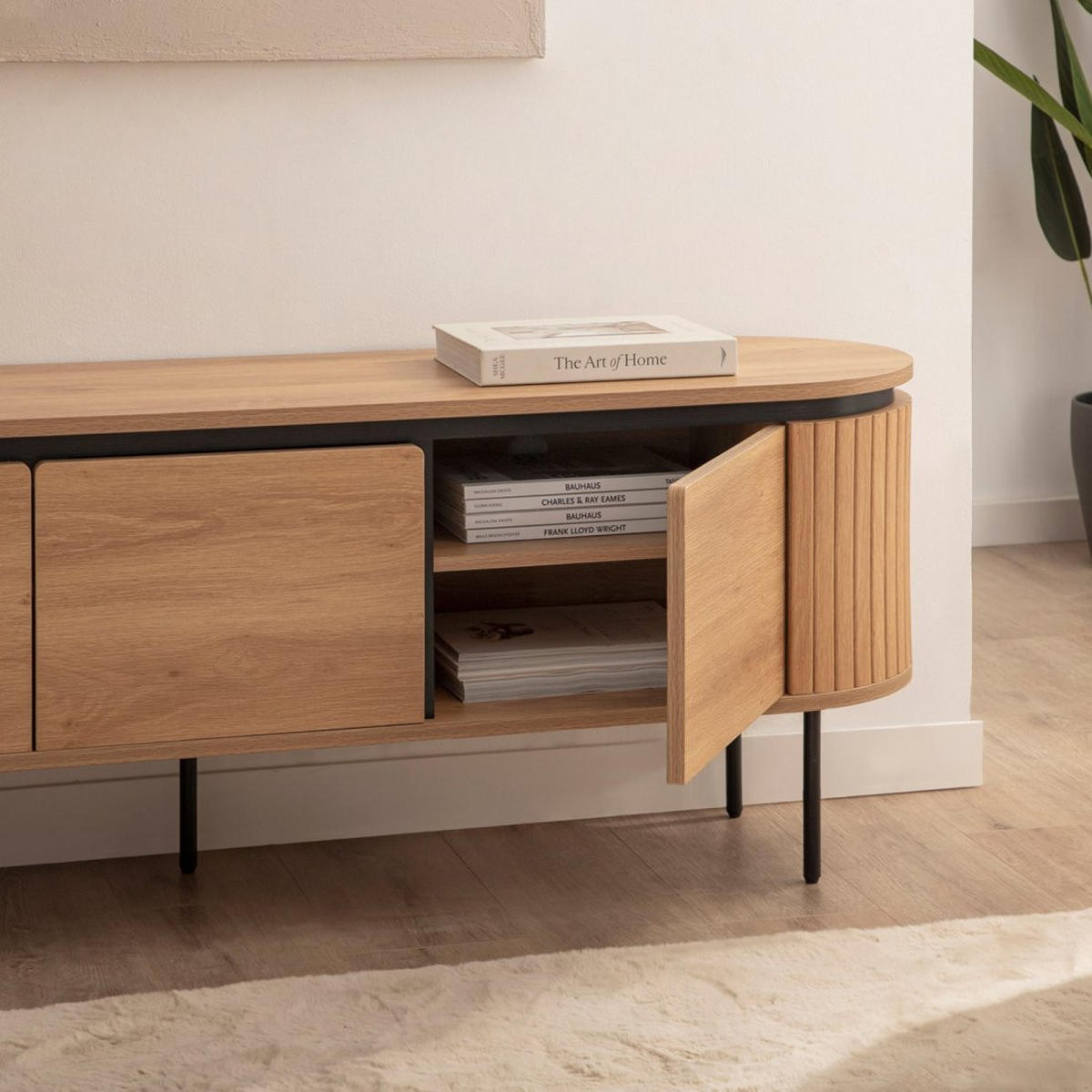 TV-ELEMENT Helios Natürlich 160 cm x 55 cm - Naturfarben, Holzwerkstoff (160/55/40cm)