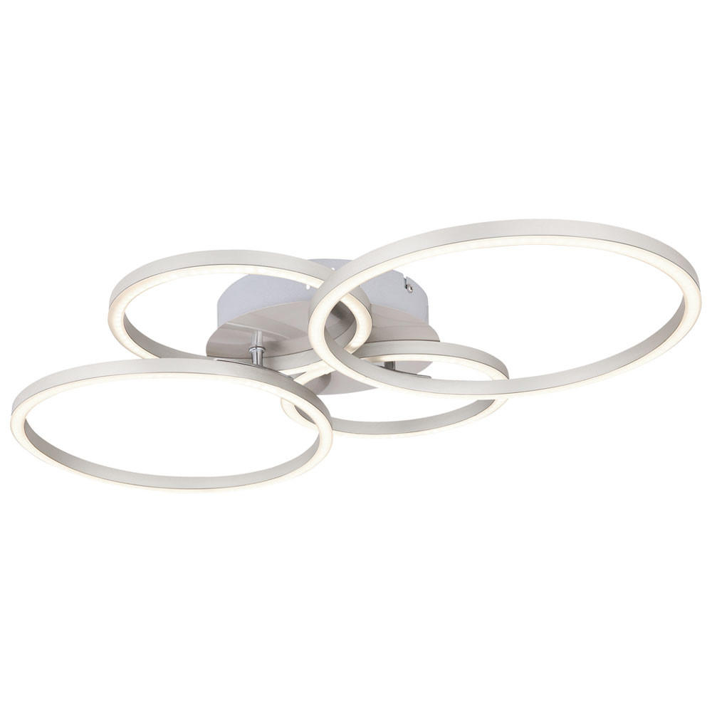 LED DECKENLEUCHTE Metall Silber - Silberfarben, Metall (65.5/40.6/7.5cm) - Globo Lighting