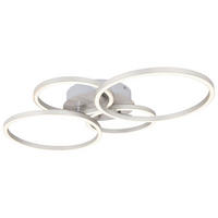 LED DECKENLEUCHTE Metall Silber - Silberfarben, Metall (65.5/40.6/7.5cm) - Globo Lighting