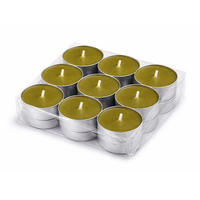 TEELICHT mit Duft - Kiefer - 18er Pack - Dunkelgrün, Naturmaterialien (4/1.5/4cm) - HS Candle