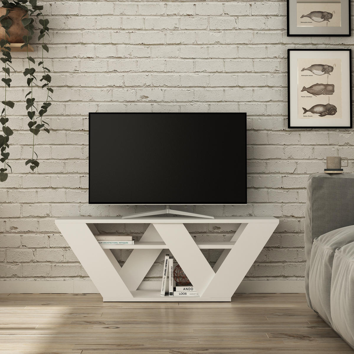 TV-LOWBOARD Pipralla Weiß 110/30/40 cm - Weiß, Holzwerkstoff (110/40/30cm) - Decortie