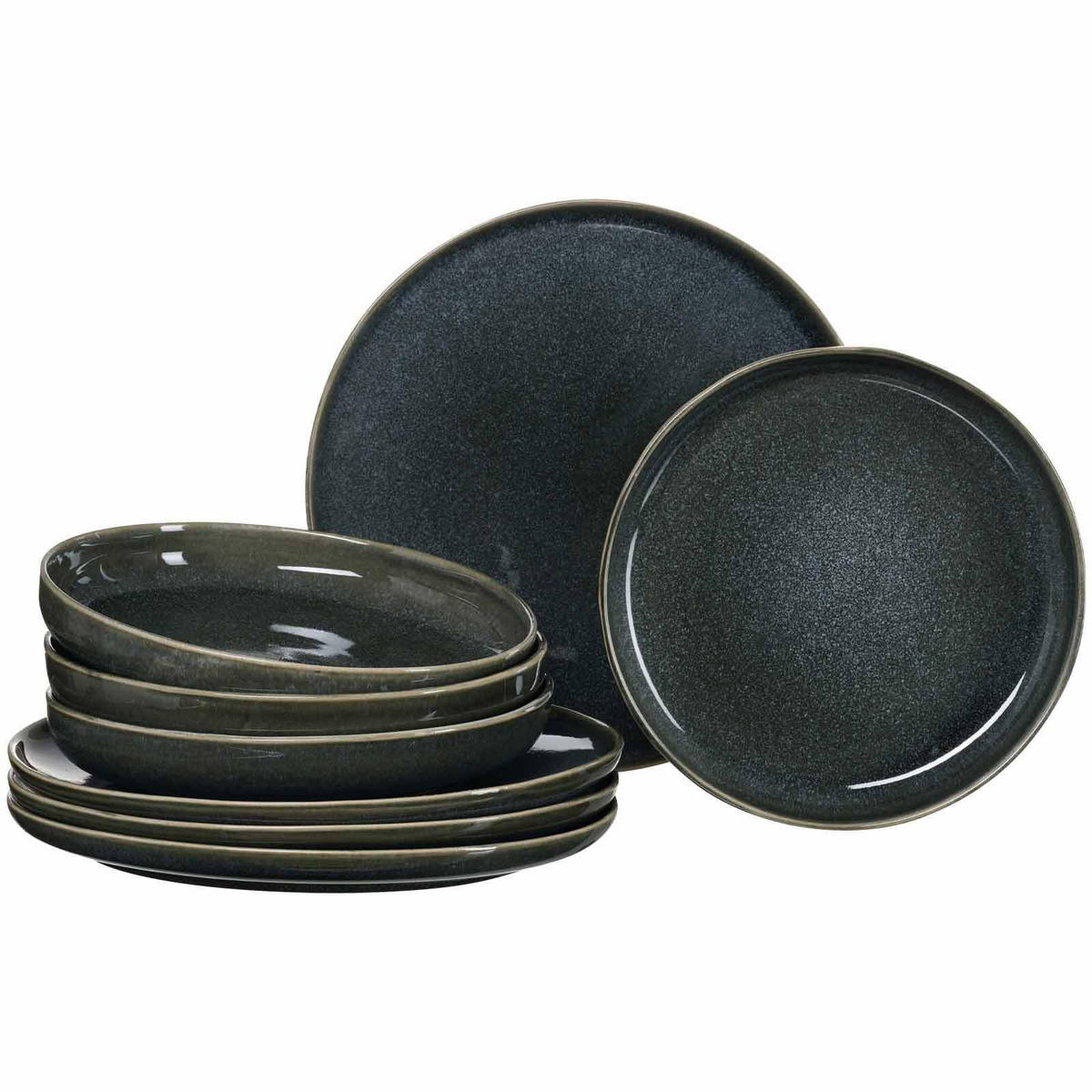 TAFELSET Eda grau 8er Set - Grau, Keramik (30/34/34cm) - Ritzenhoff Breker