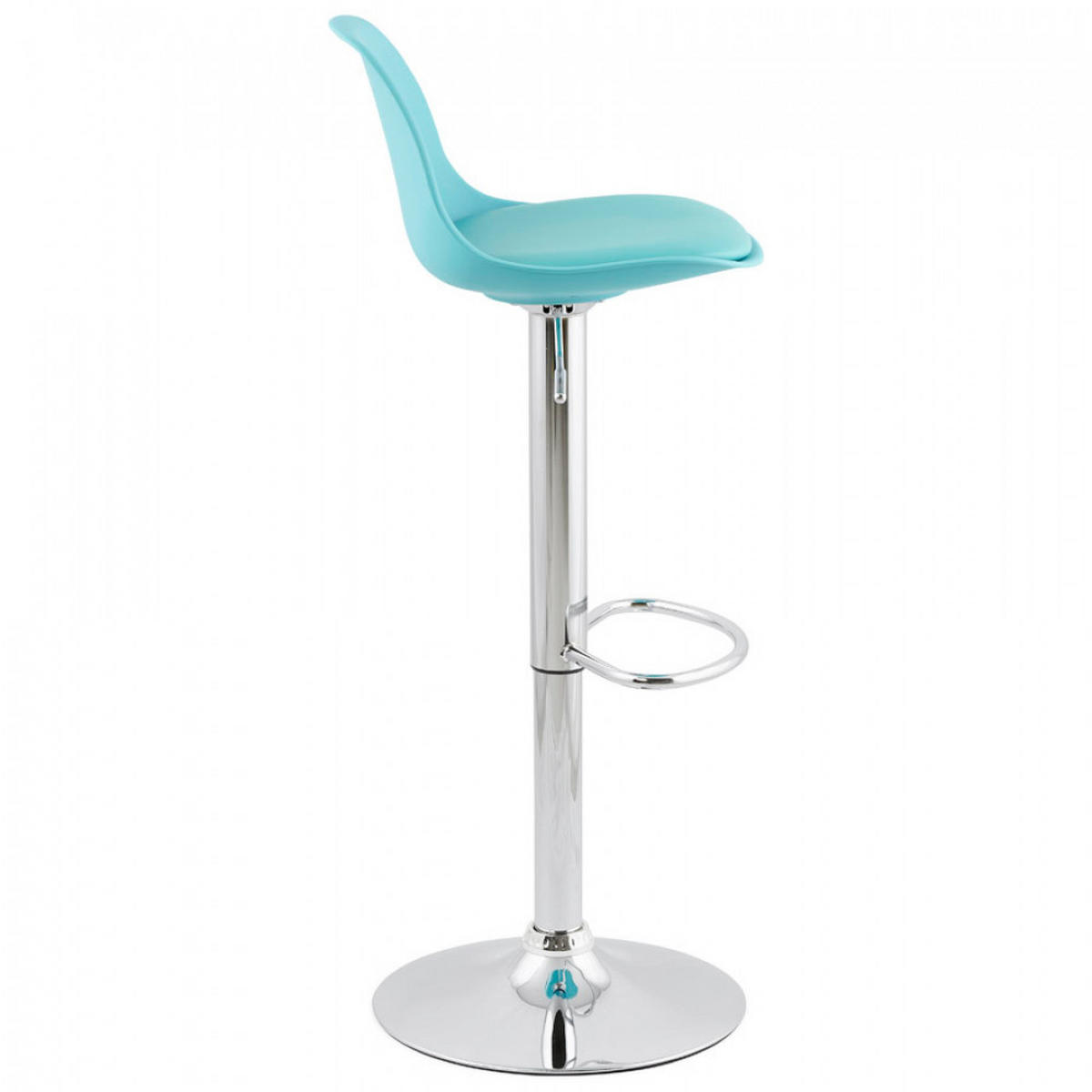BARHOCKER Blau 39x104x42cm - Blau/Chromfarben, Leder/Kunststoff (39/104/42cm) - AlterEgo