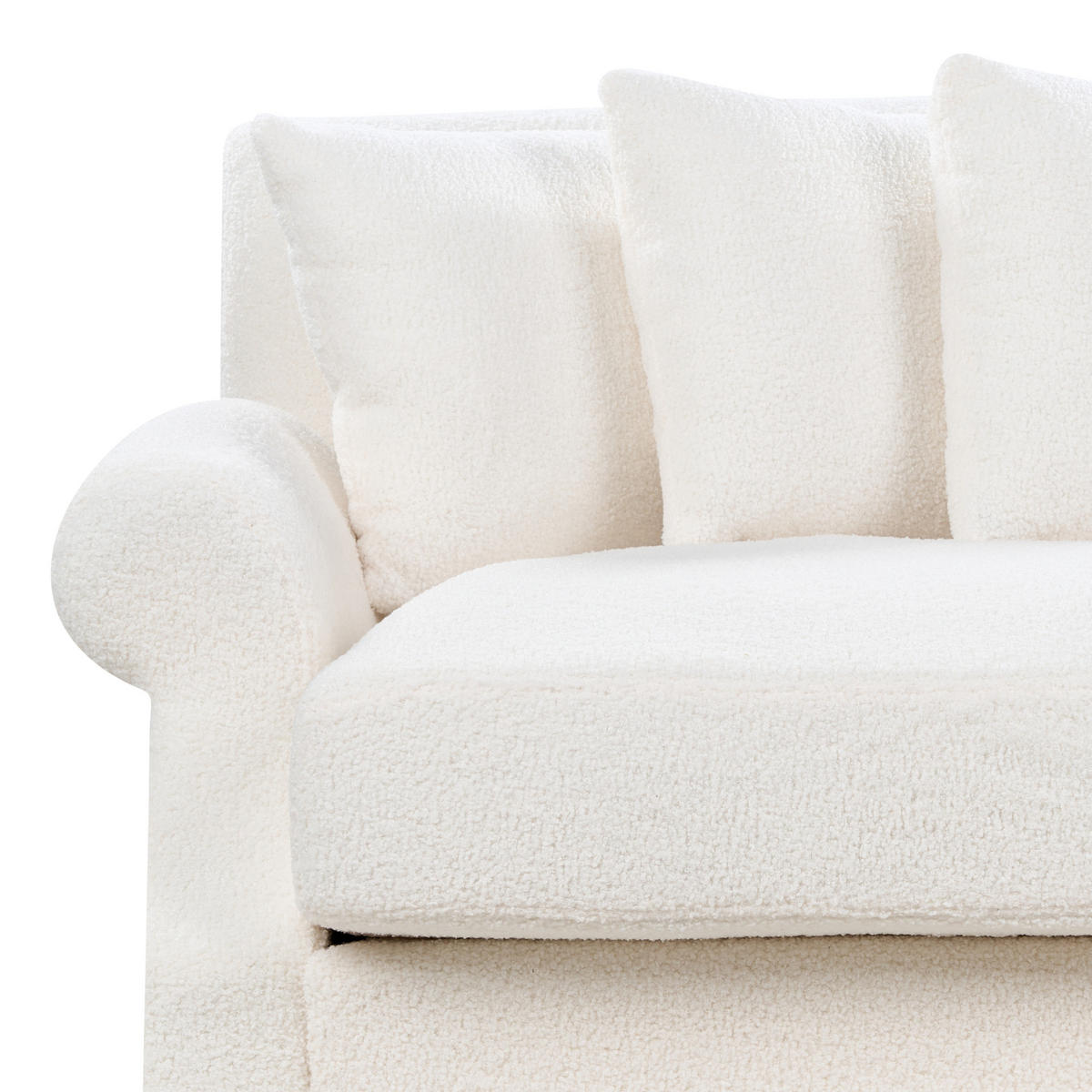2-SITZER-SOFA Bouclé cremeweiß Eike - Dunkelbraun/Weiß, Textil (186/82/102cm) - Beliani