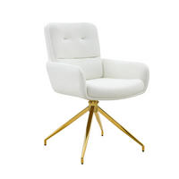 DREHSTUHL 2er-Set 360° drehbar 85 cm PU Weiß Goldfarben - Weiß, Metall (50/85/55cm) - Meubliv