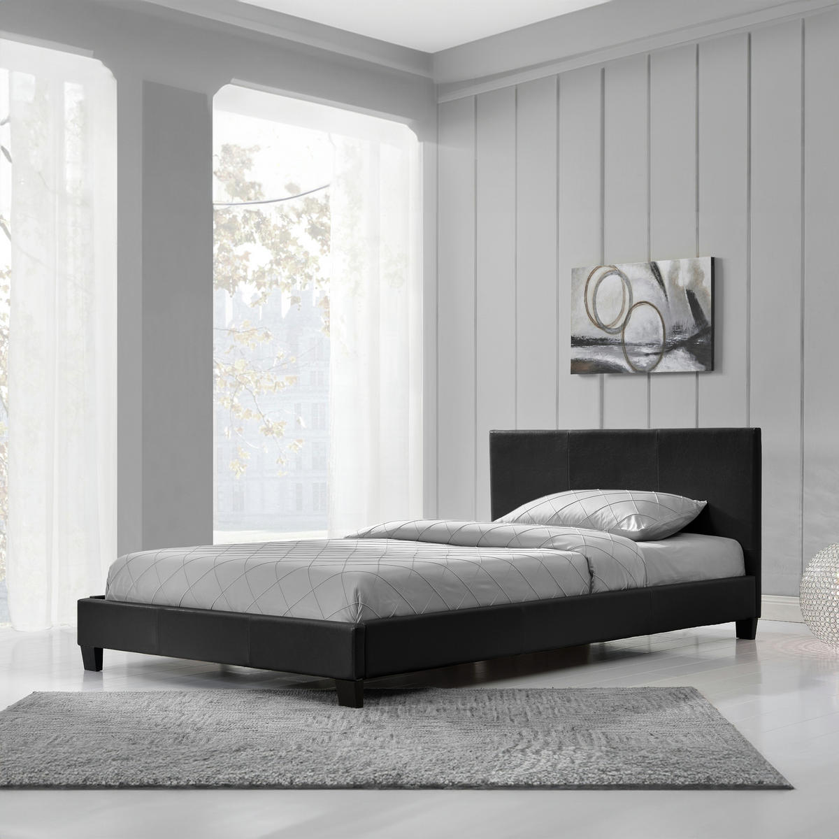 POLSTERBETT Albacete - Schwarz, Textil (140/200cm) - Corium