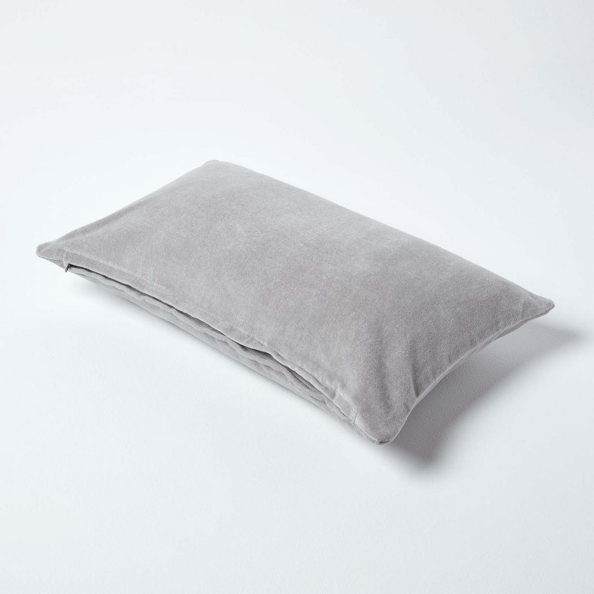 KISSENHÜLLE Baumwollsamt grau 30/50 cm - Hellgrau, Textil (30/50cm) - Homescapes