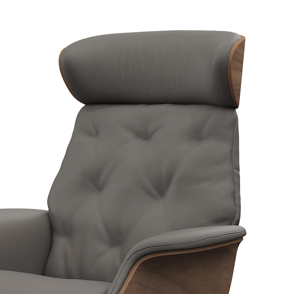 RELAXSESSEL - Echtleder - Chromfarben/Grau, Leder/Metall (83/112/83cm) - home24