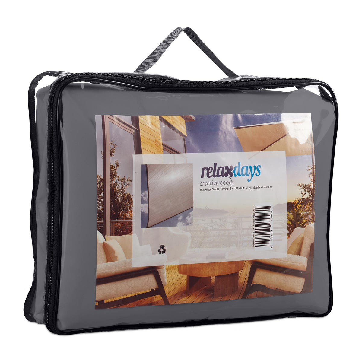 SONNENSEGEL - Anthrazit, Textil/Metall (500/500cm) - Relaxdays