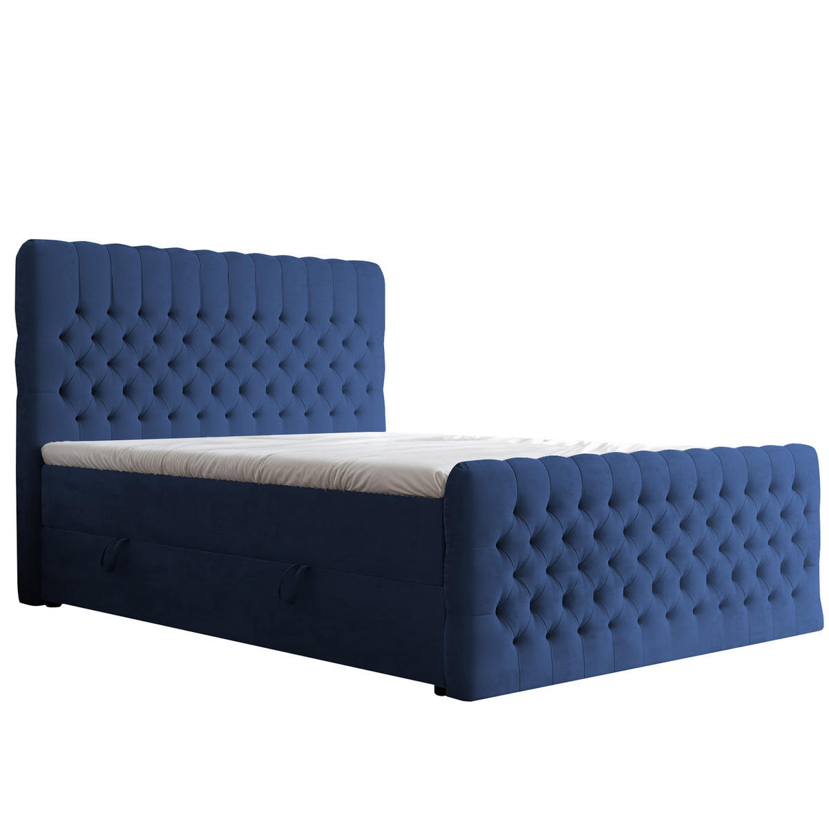 BOXBETT 200x200 cm mit Topper - Blau, Holzwerkstoff/Textil (200/200cm) - Idohome