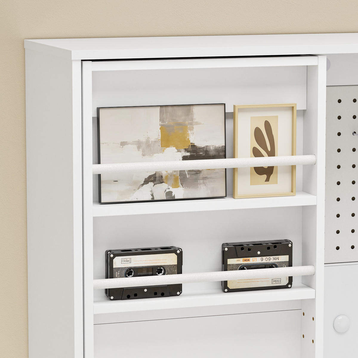 WANDSCHRANK mit Tür und Lochwand STR16-W - Weiß, Holzwerkstoff (25.1/70.2/70cm) - SoBuy