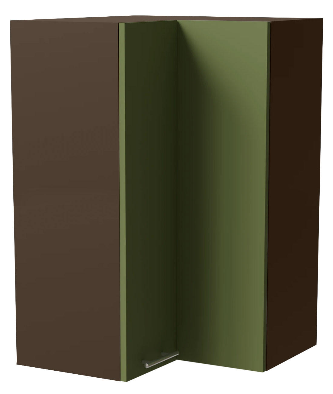 ECKHÄNGESCHRANK Brerra W14/60 Lava / RAL 6025 farngrün Matt 60 / 60 / 96cm - Dunkelgrau/Grün, Holz/Holzwerkstoff (60/96/60cm) - Feldmann-Wohnen