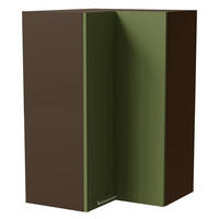 ECKHÄNGESCHRANK Brerra W14/60 Lava / RAL 6025 farngrün Matt 60 / 60 / 96cm - Dunkelgrau/Grün, Holz/Holzwerkstoff (60/96/60cm) - Feldmann-Wohnen
