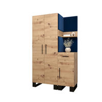GARDEROBEN-SET 196/116/45,6 - Schwarz/Eiche Artisan, Holz/Kunststoff (116/196/45.6cm) - Abiks Möbel
