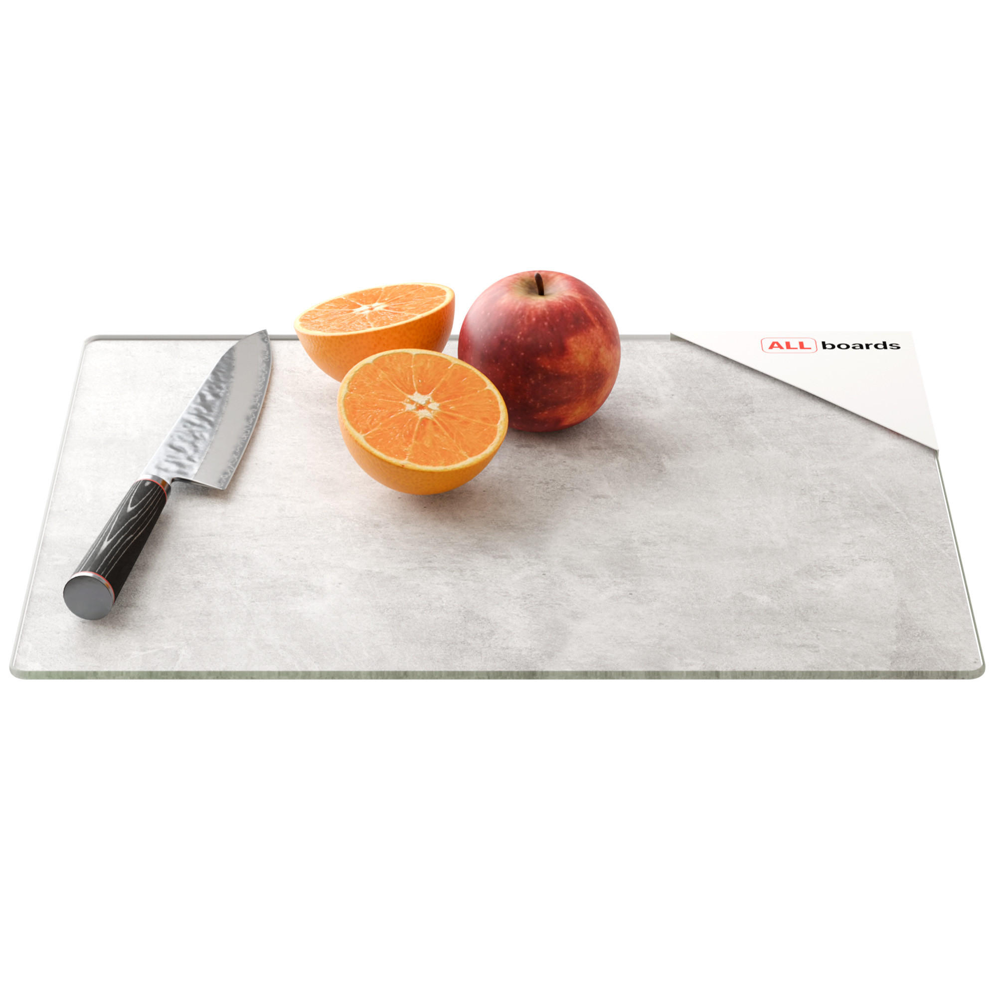SCHNEIDEBRETT aus Glas – BETON II 30 x 40 cm Küchenbrett, Schutzplatte aus Glas - Grau, Glas (30/1.3cm) - ALLboards
