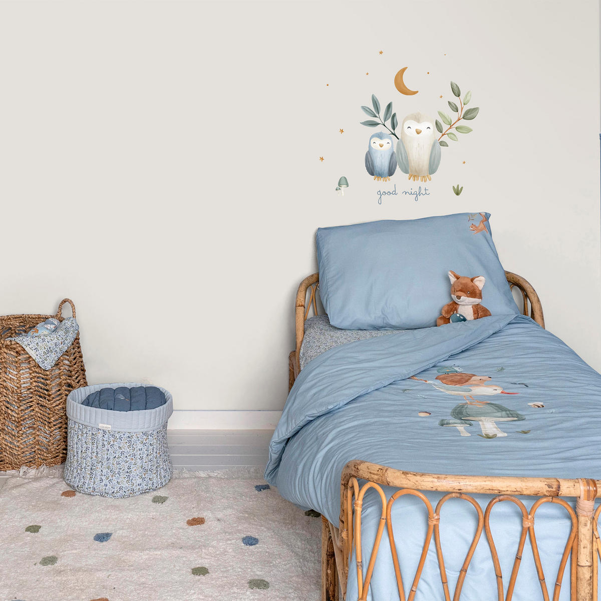 WANDAUFKLEBER Eulenfamilie Gute Nacht - Multicolor, Kunststoff (40/45/0.1cm) - Little Dutch