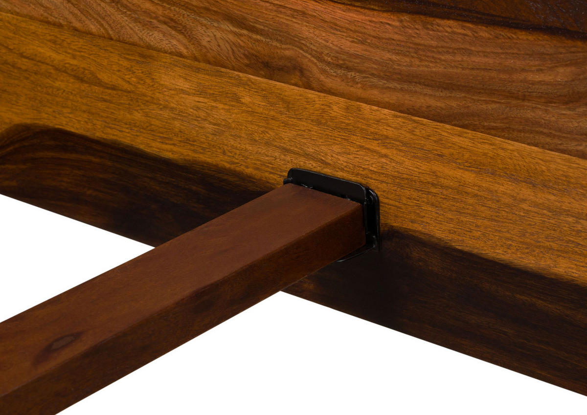 BETT Massivholz Sheesham 180 x 200 x 90 dunkelbraun TORONTO LUX #253 - Dunkelbraun, Holz (180/200cm) - Massivmoebel24
