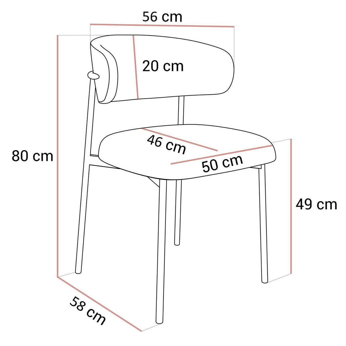 POLSTERSTUHL ELYSE GOLD - Beige, Textil (56/80/58cm) - Lookway